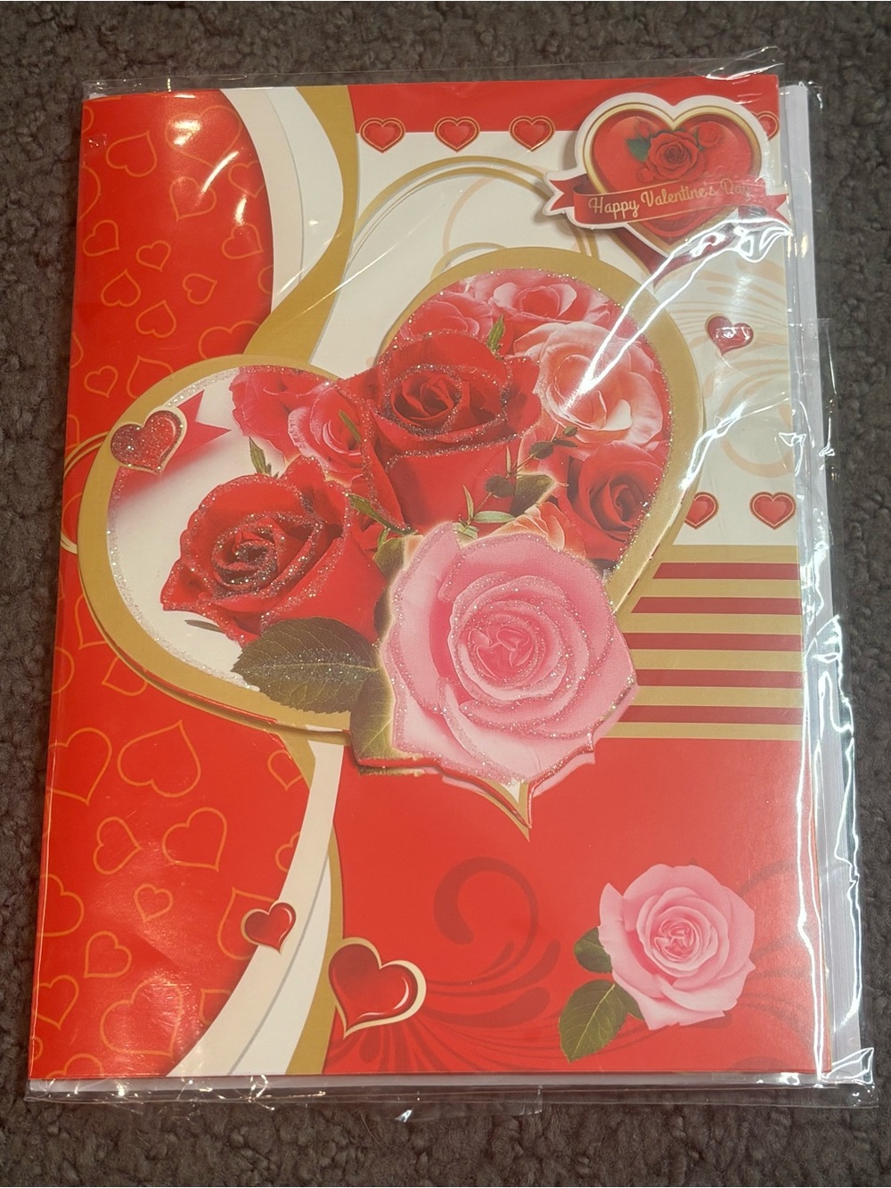 Valentines Day Card 3D Light Up New Heart Rose